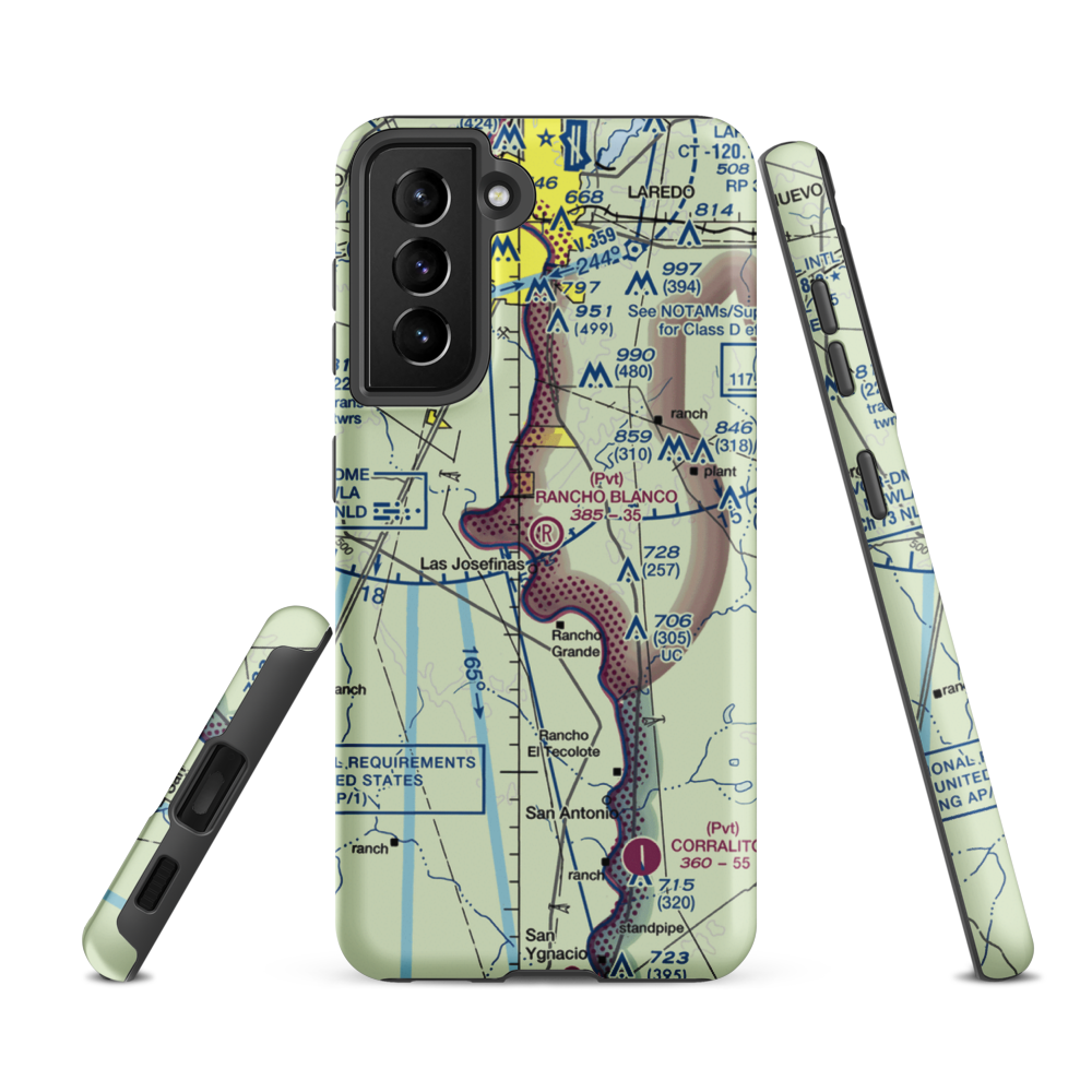 Rancho Blanco Airport (TE32) VFR Sectional Samsung Phone Case Samsung Galaxy S21 FE model shown