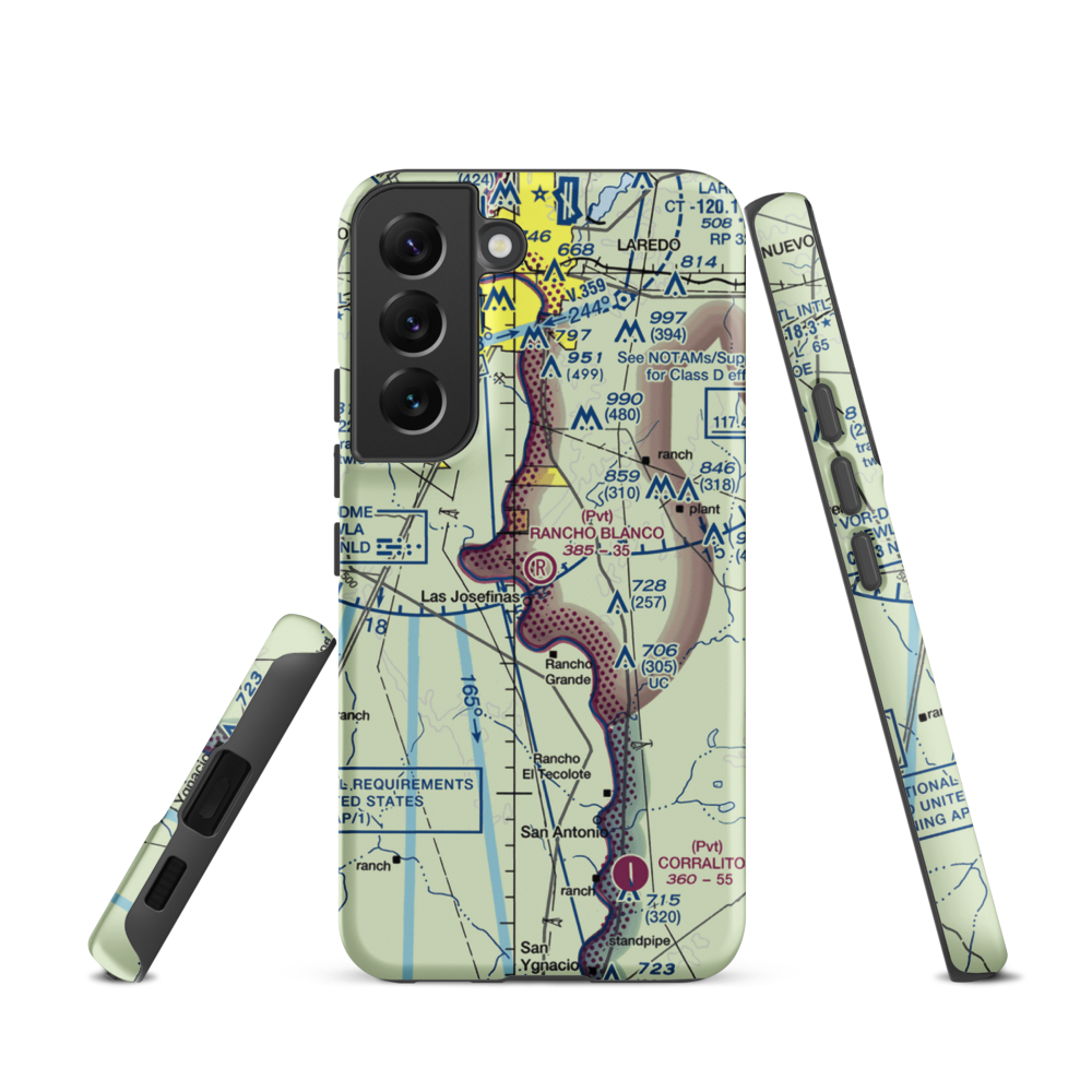 Rancho Blanco Airport (TE32) VFR Sectional Samsung Phone Case Samsung Galaxy S22 model shown