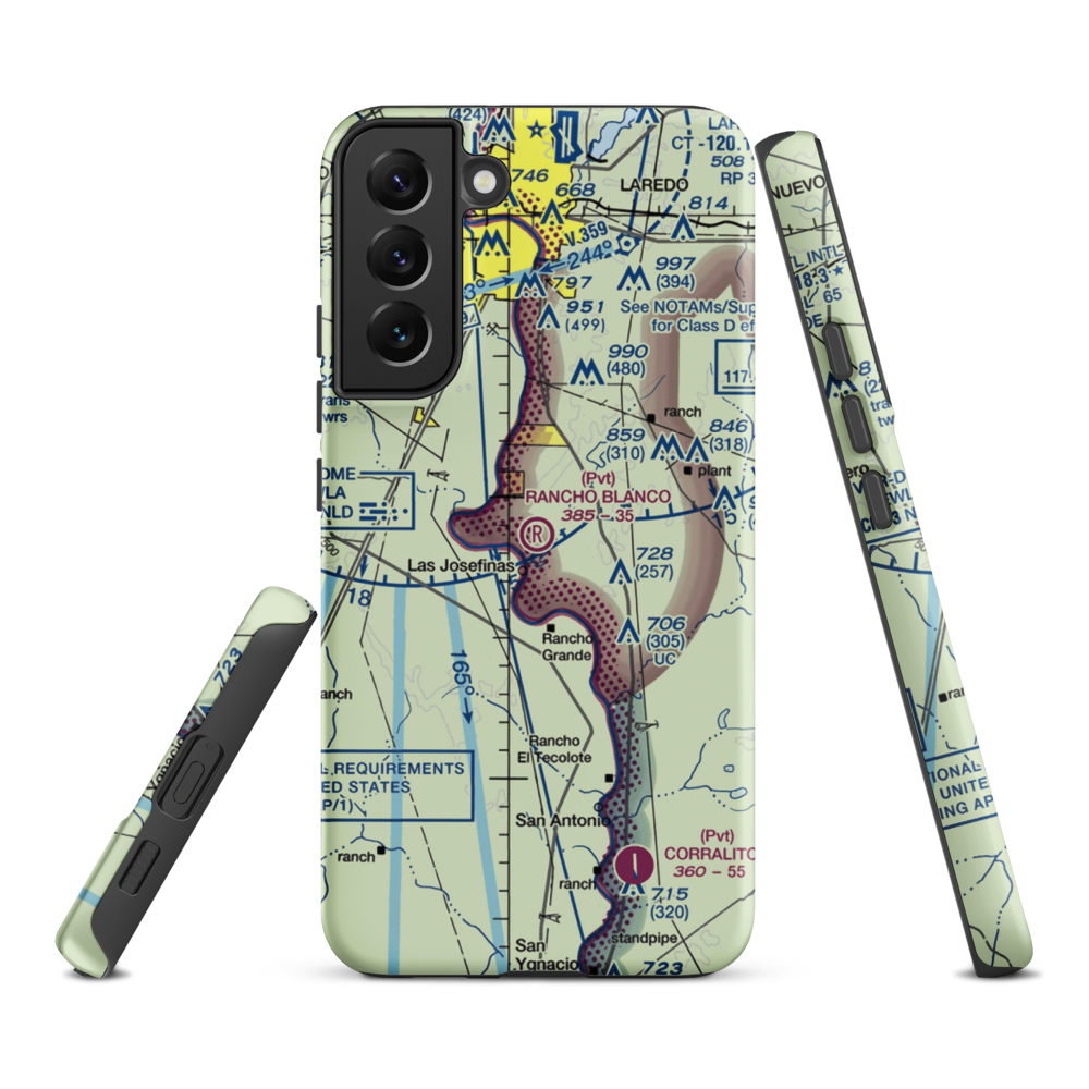 Rancho Blanco Airport (TE32) VFR Sectional Samsung Phone Case Samsung Galaxy S22 Plus model shown