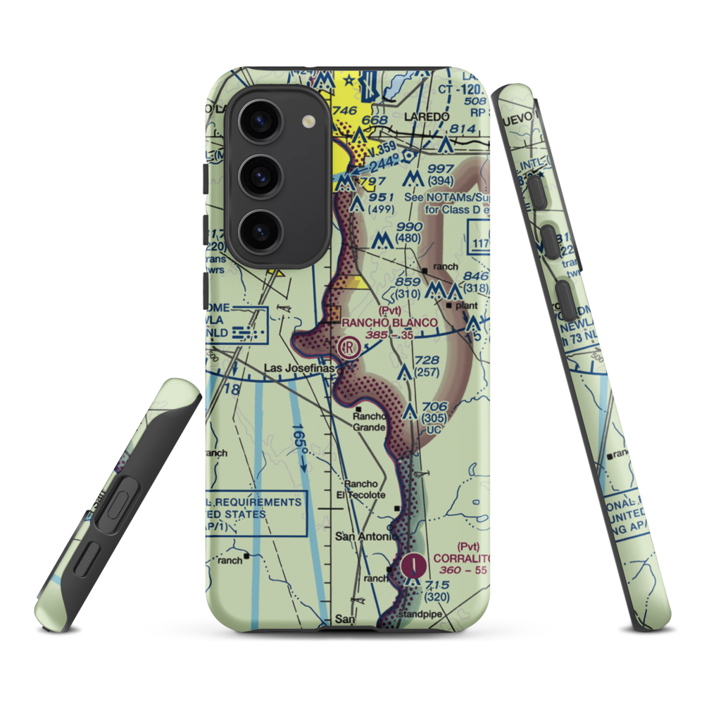 Rancho Blanco Airport (TE32) VFR Sectional Samsung Phone Case Samsung Galaxy S23 Plus model shown