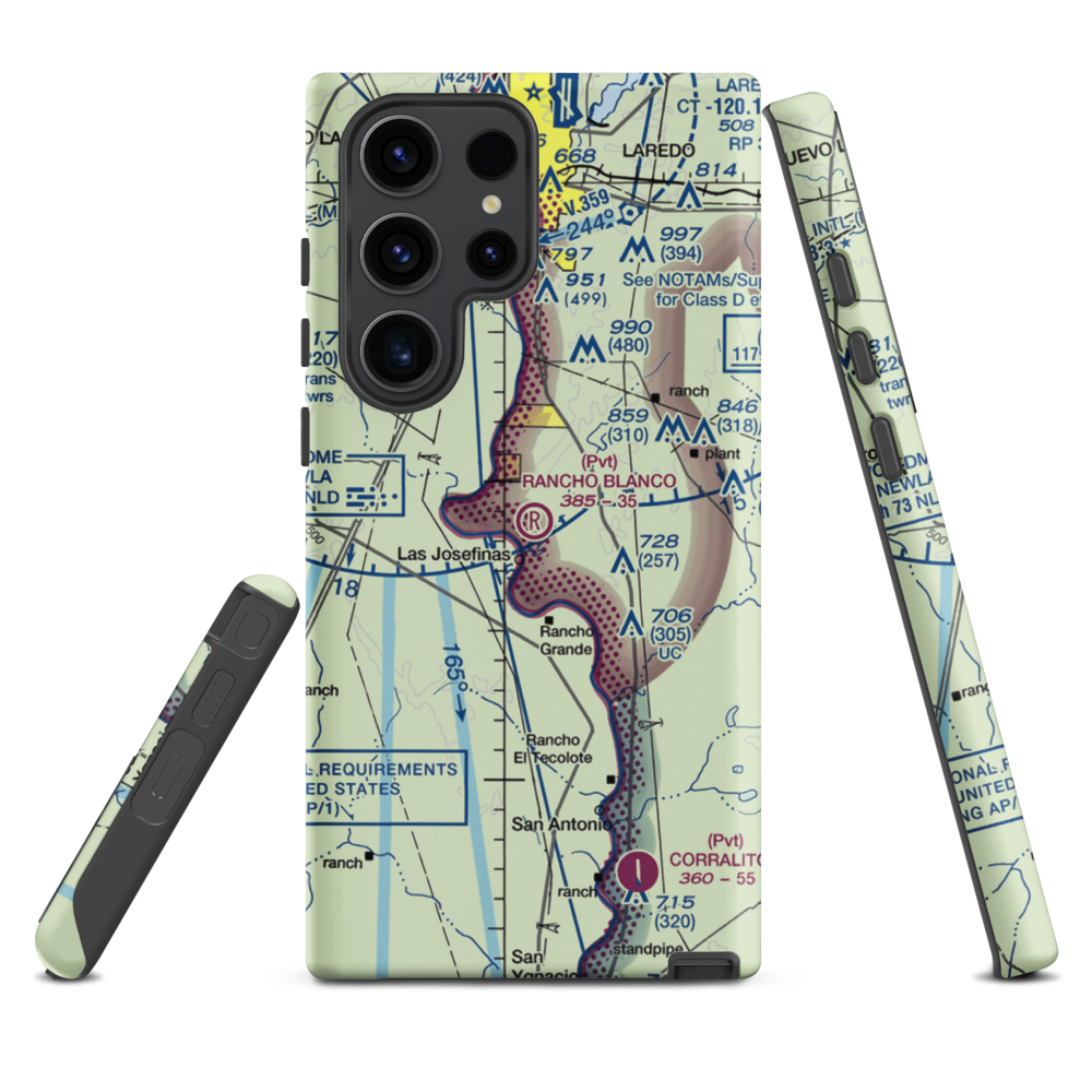 Rancho Blanco Airport (TE32) VFR Sectional Samsung Phone Case Samsung Galaxy S23 Ultra model shown