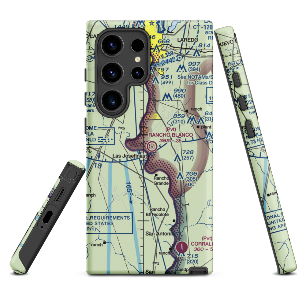 Rancho Blanco Airport (TE32) VFR Sectional Samsung Phone Case Samsung Galaxy S24 Ultra model shown
