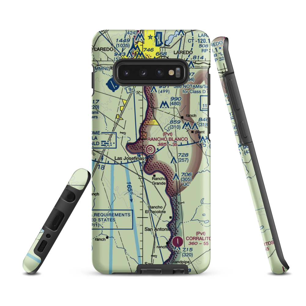 Rancho Blanco Airport (TE32) VFR Sectional Samsung Phone Case Samsung Galaxy S10 Plus model shown