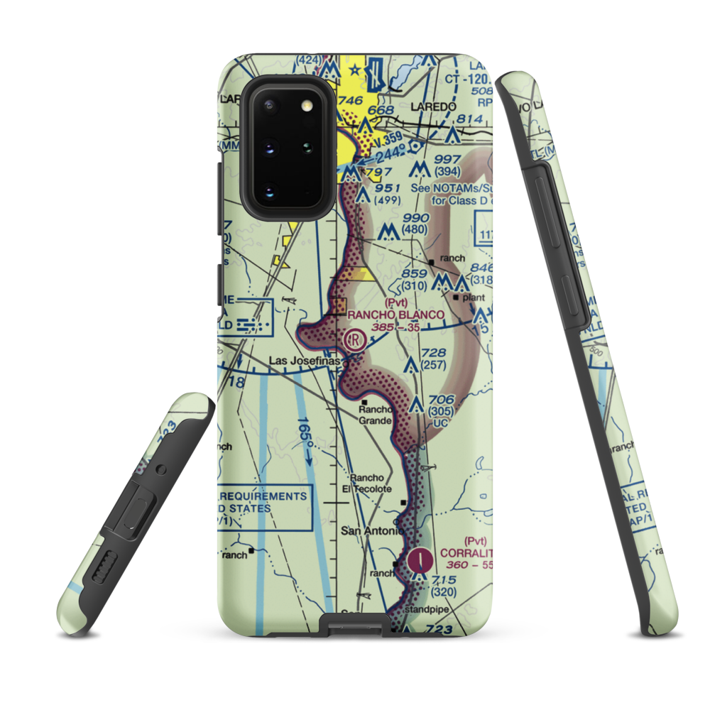 Rancho Blanco Airport (TE32) VFR Sectional Samsung Phone Case Samsung Galaxy S20 Plus model shown
