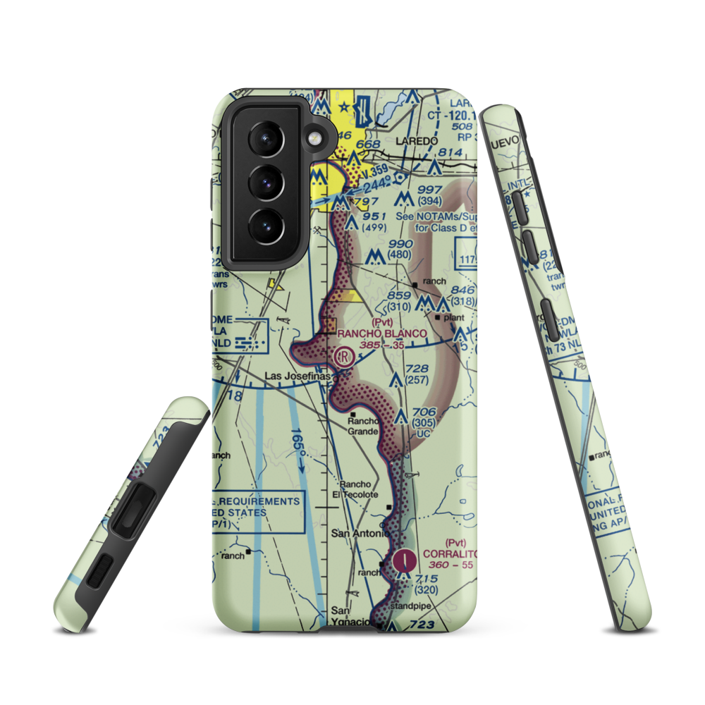 Rancho Blanco Airport (TE32) VFR Sectional Samsung Phone Case Samsung Galaxy S21 model shown