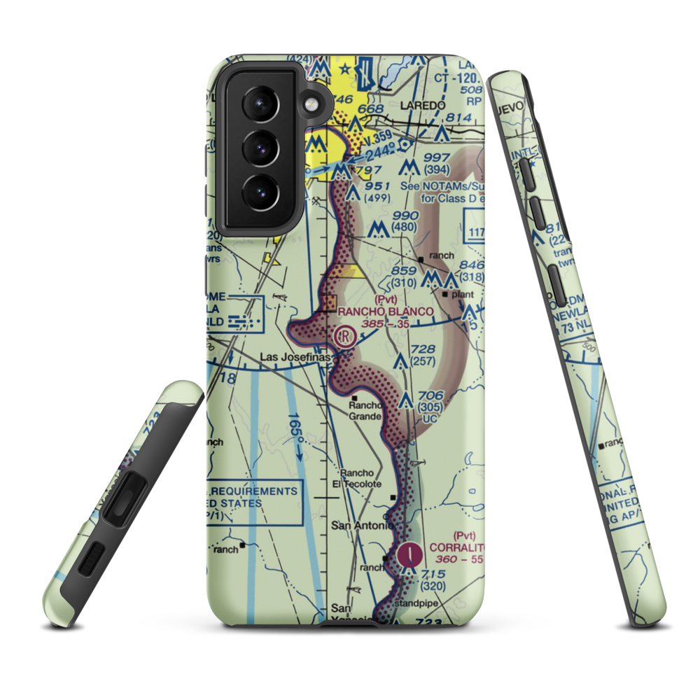 Rancho Blanco Airport (TE32) VFR Sectional Samsung Phone Case Samsung Galaxy S21 FE model shown