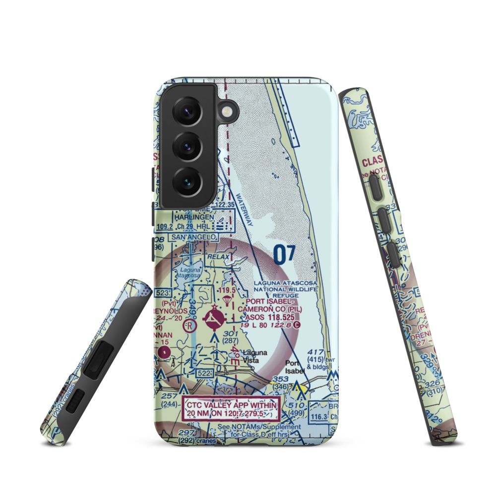 Rancho Buena Vista Airport (TS94) VFR Sectional Samsung Phone Case Samsung Galaxy S22 model shown