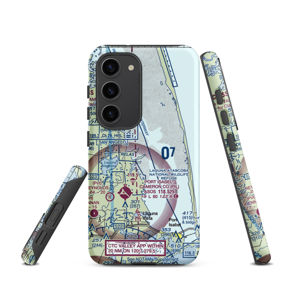 Rancho Buena Vista Airport (TS94) VFR Sectional Samsung Phone Case Samsung Galaxy S23 model shown