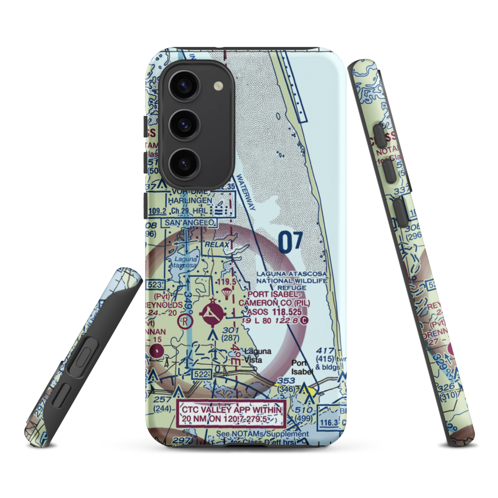 Rancho Buena Vista Airport (TS94) VFR Sectional Samsung Phone Case Samsung Galaxy S23 Plus model shown