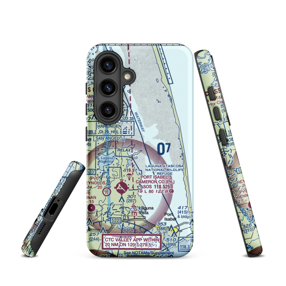 Rancho Buena Vista Airport (TS94) VFR Sectional Samsung Phone Case Samsung Galaxy S24 model shown