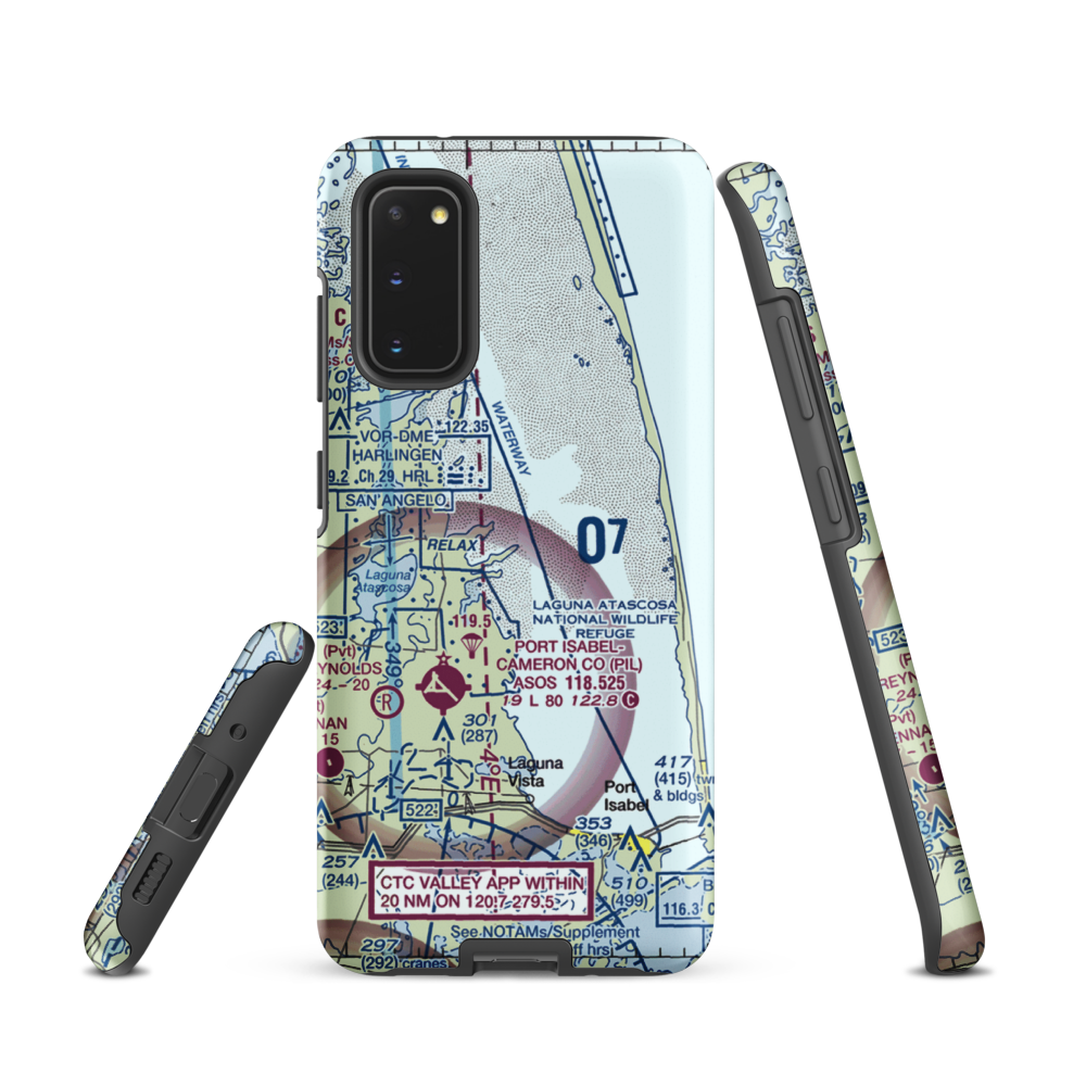 Rancho Buena Vista Airport (TS94) VFR Sectional Samsung Phone Case Samsung Galaxy S20 model shown