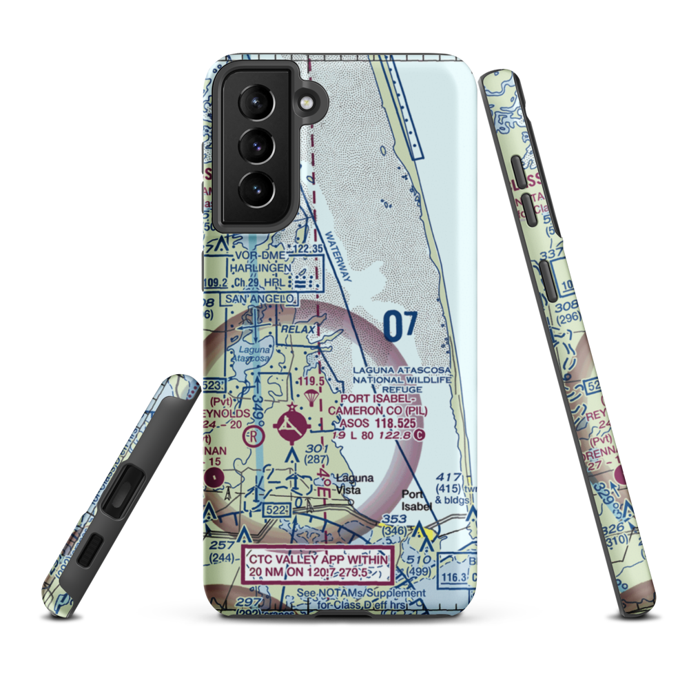 Rancho Buena Vista Airport (TS94) VFR Sectional Samsung Phone Case Samsung Galaxy S21 FE model shown
