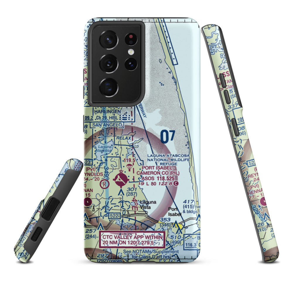 Rancho Buena Vista Airport (TS94) VFR Sectional Samsung Phone Case Samsung Galaxy S21 Plus model shown