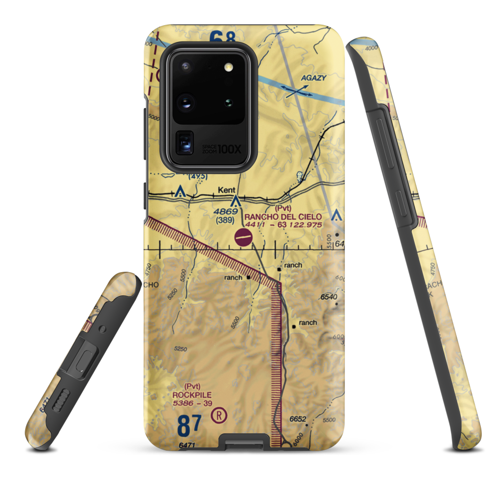 Rancho Del Cielo Airport (XS44) VFR Sectional Samsung Phone Case Samsung Galaxy S20 Ultra model shown