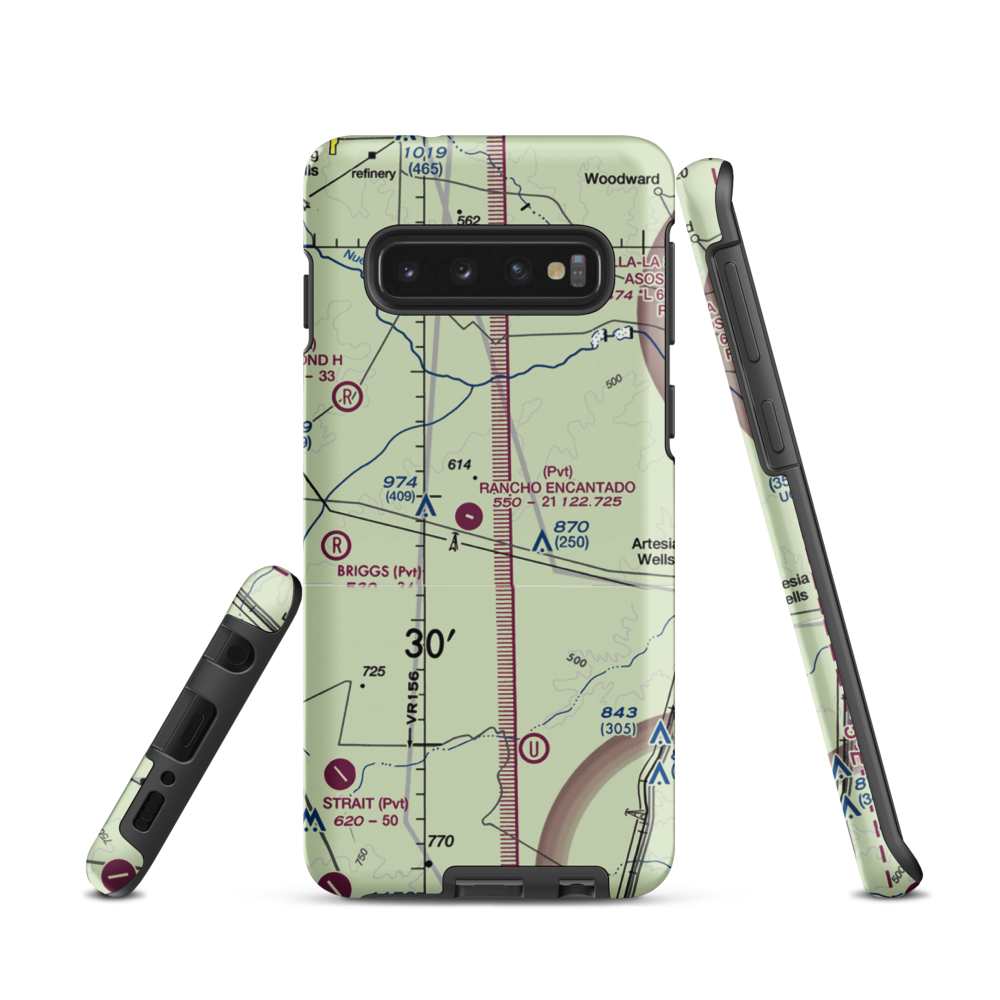 Rancho Ecantado Airport (TA58) VFR Sectional Samsung Phone Case Samsung Galaxy S10 model shown