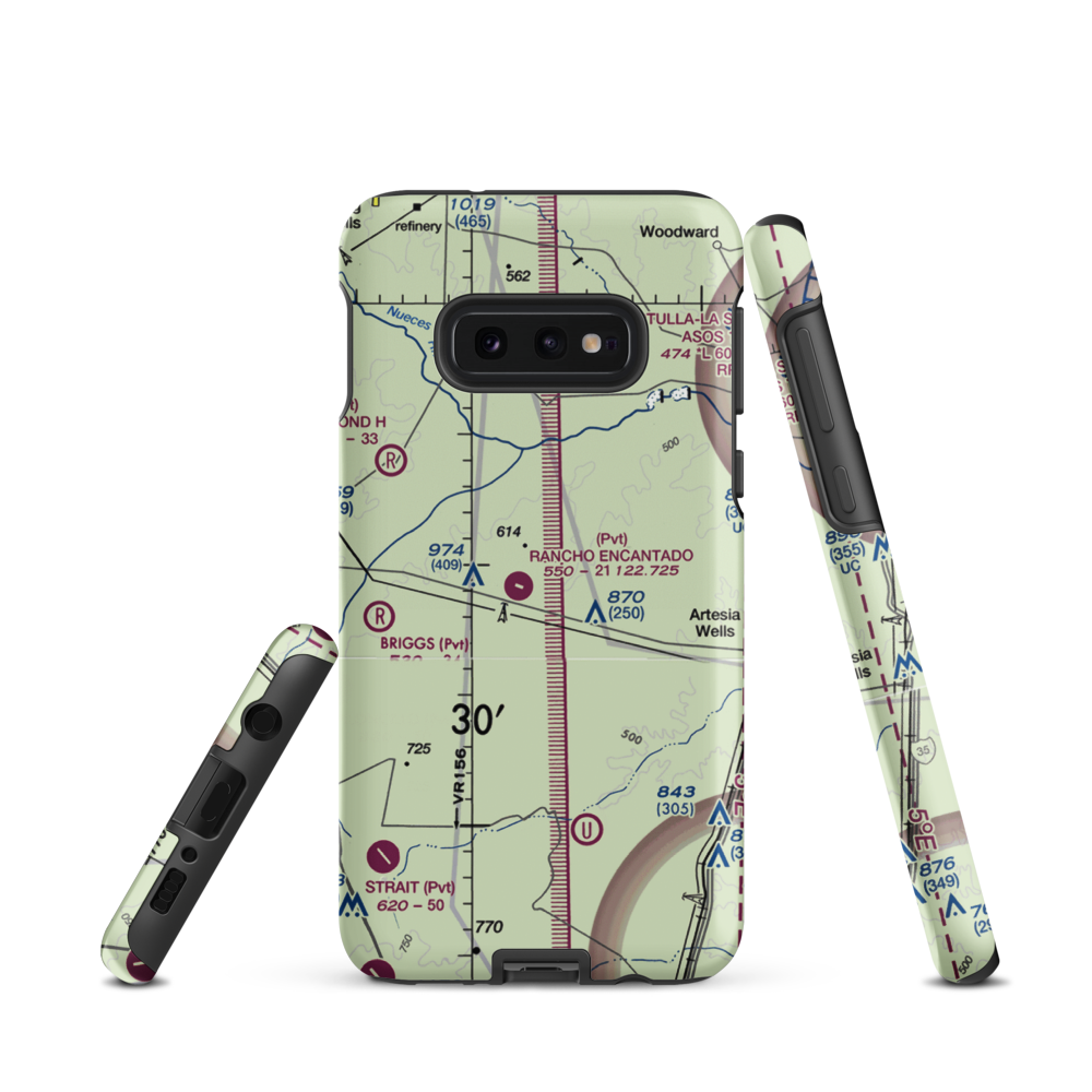 Rancho Ecantado Airport (TA58) VFR Sectional Samsung Phone Case Samsung Galaxy S10 Plus model shown