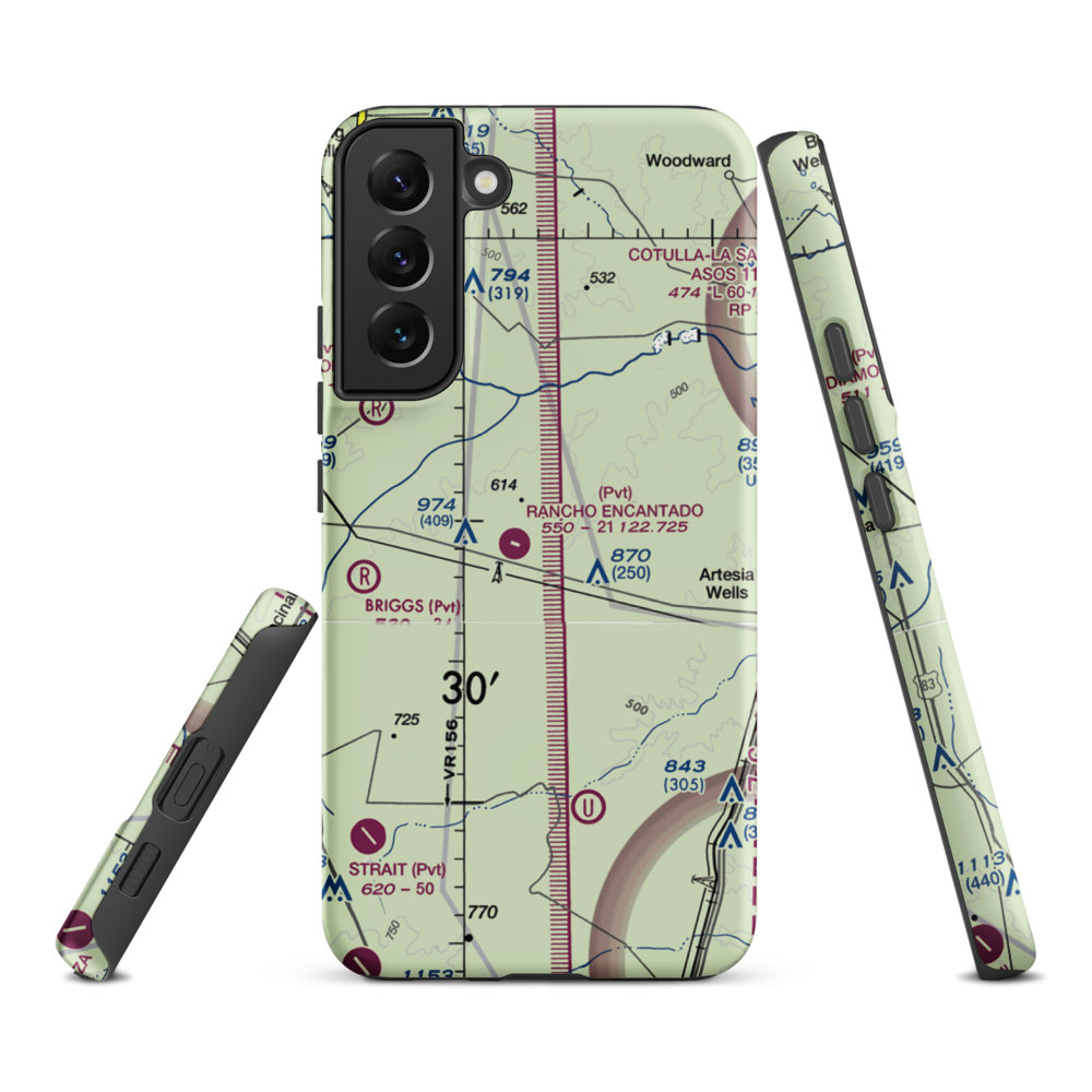 Rancho Ecantado Airport (TA58) VFR Sectional Samsung Phone Case Samsung Galaxy S22 Plus model shown
