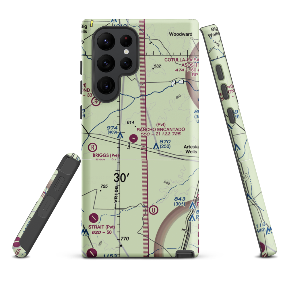 Rancho Ecantado Airport (TA58) VFR Sectional Samsung Phone Case Samsung Galaxy S22 Ultra model shown