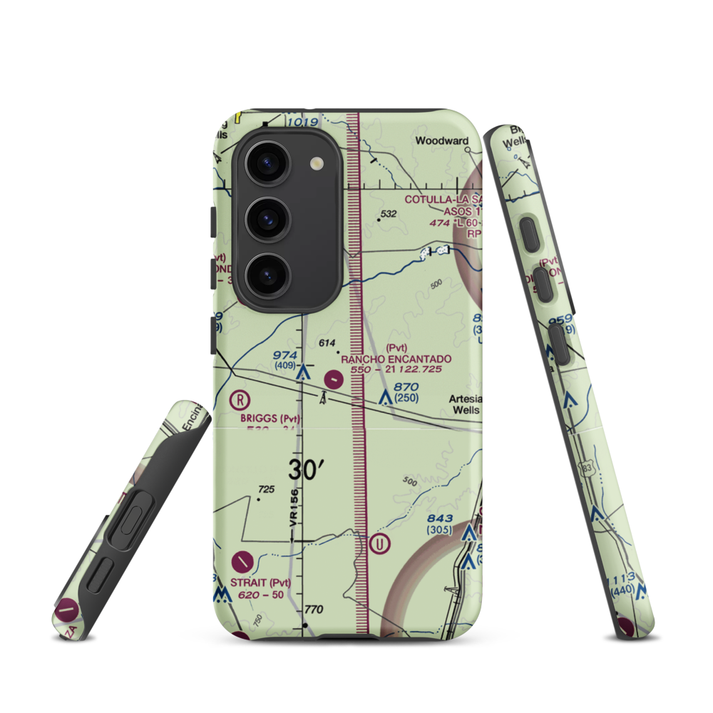 Rancho Ecantado Airport (TA58) VFR Sectional Samsung Phone Case Samsung Galaxy S23 model shown