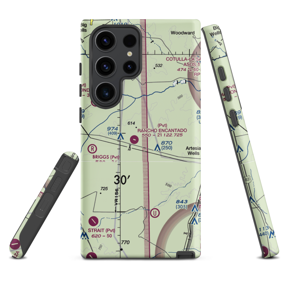 Rancho Ecantado Airport (TA58) VFR Sectional Samsung Phone Case Samsung Galaxy S23 Ultra model shown