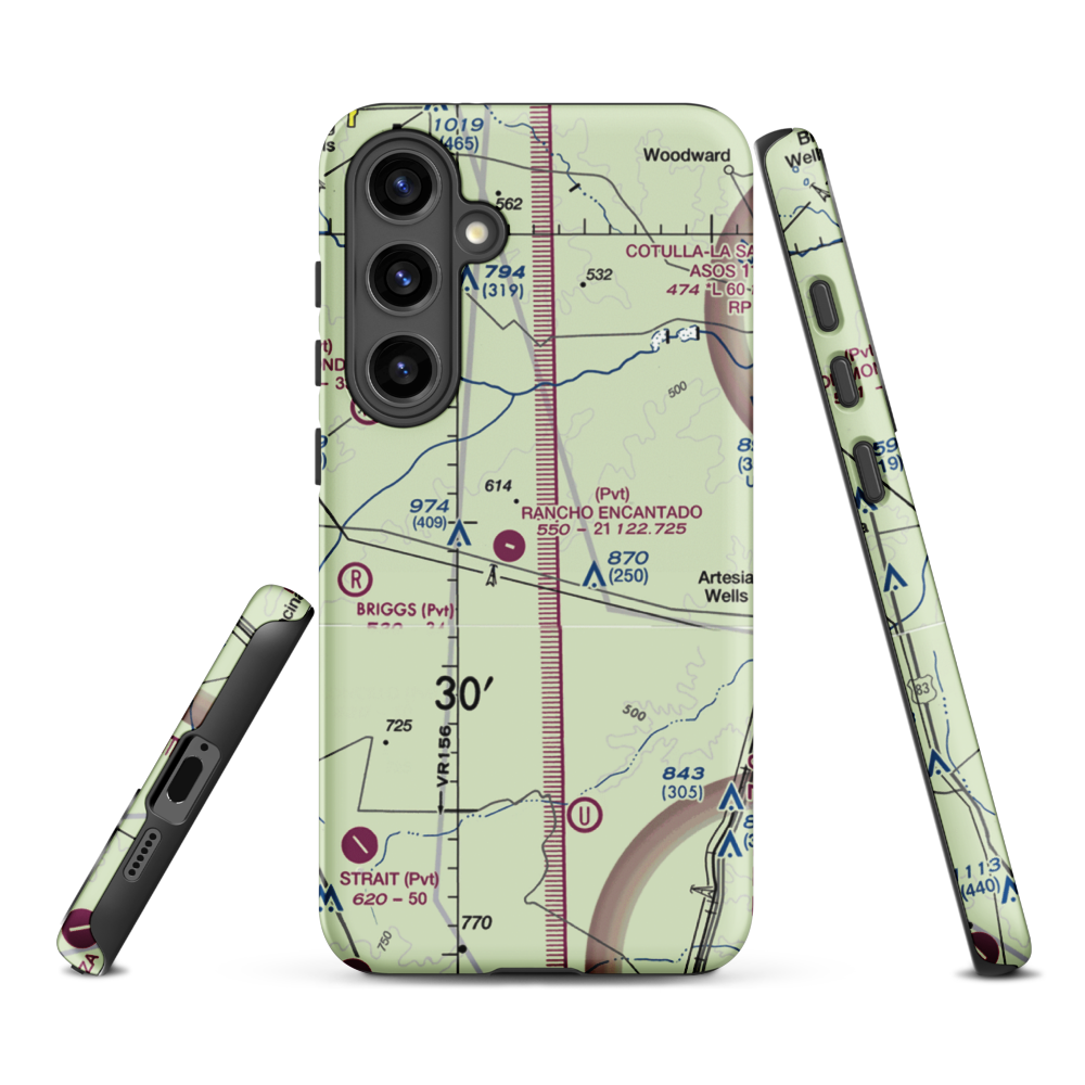 Rancho Ecantado Airport (TA58) VFR Sectional Samsung Phone Case Samsung Galaxy S24 Plus model shown