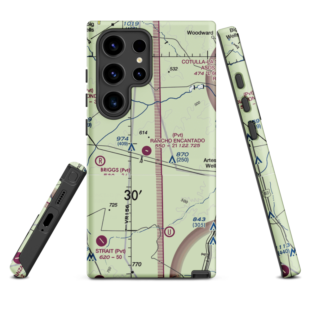 Rancho Ecantado Airport (TA58) VFR Sectional Samsung Phone Case Samsung Galaxy S24 Ultra model shown