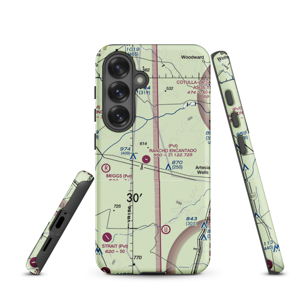 Rancho Ecantado Airport (TA58) VFR Sectional Samsung Phone Case Samsung Galaxy S25 model shown