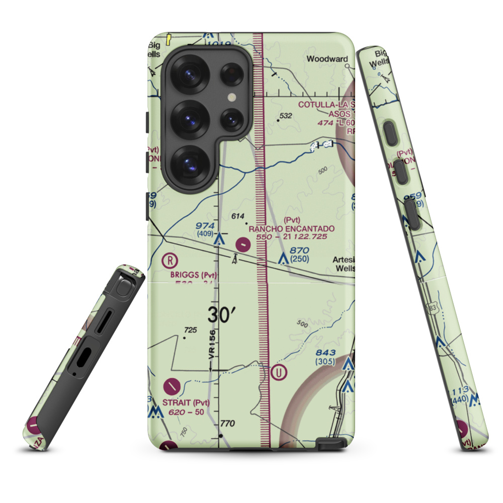 Rancho Ecantado Airport (TA58) VFR Sectional Samsung Phone Case Samsung Galaxy S25 Ultra model shown