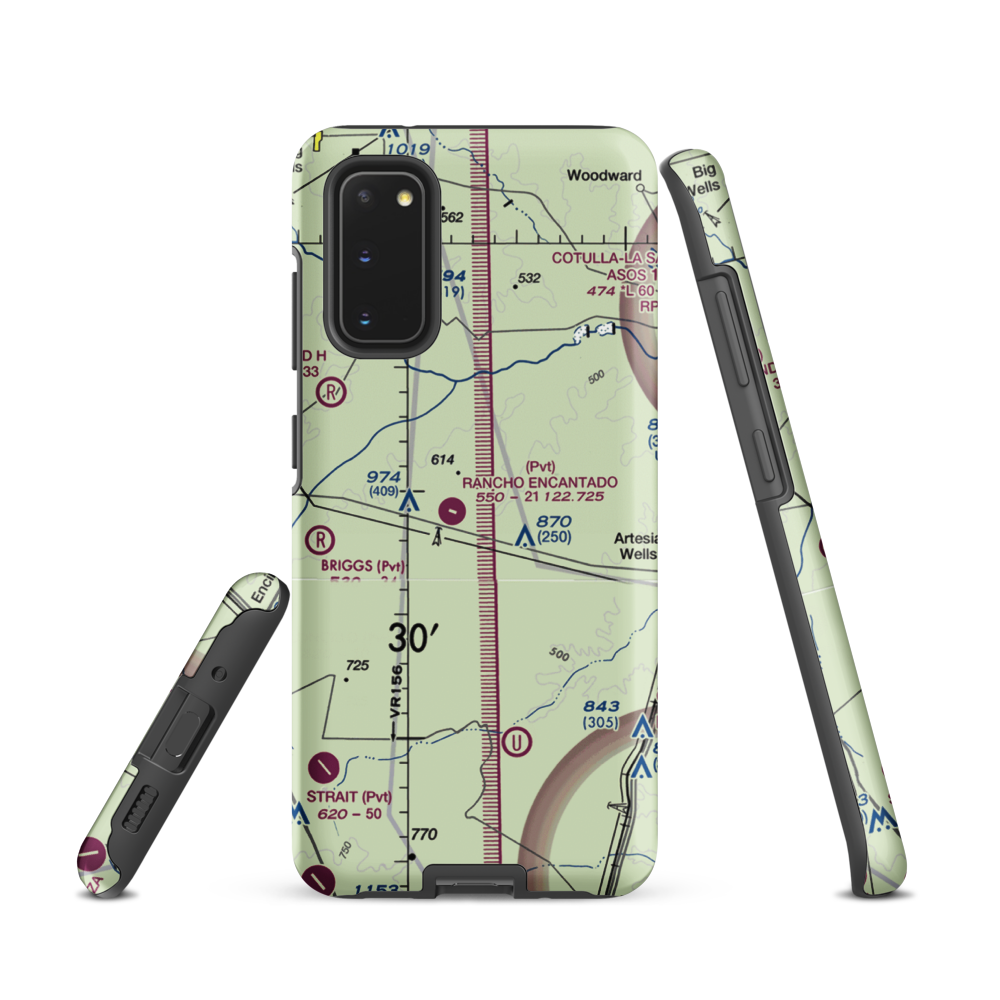Rancho Ecantado Airport (TA58) VFR Sectional Samsung Phone Case Samsung Galaxy S20 model shown