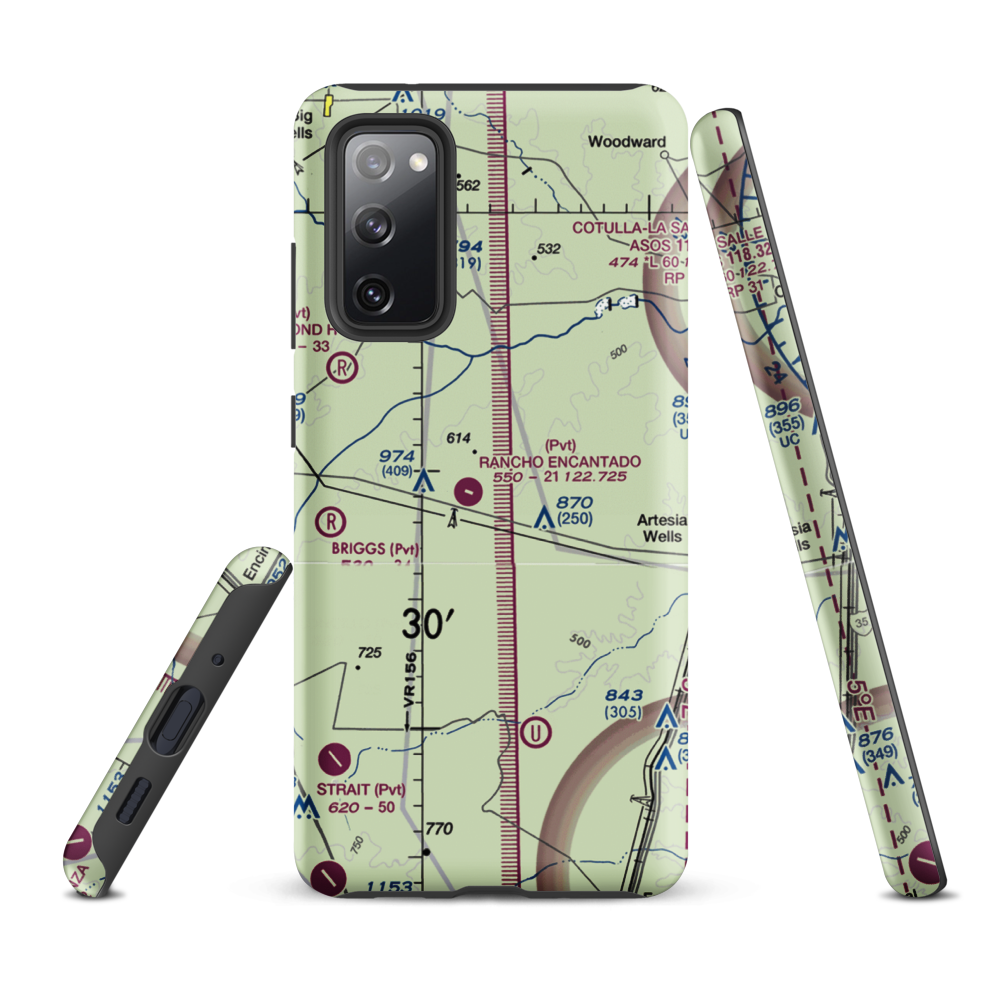 Rancho Ecantado Airport (TA58) VFR Sectional Samsung Phone Case Samsung Galaxy S20 FE model shown