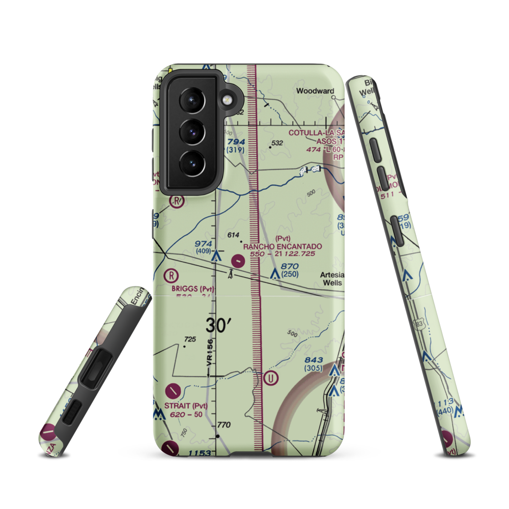 Rancho Ecantado Airport (TA58) VFR Sectional Samsung Phone Case Samsung Galaxy S21 model shown