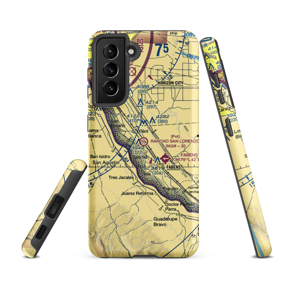 Rancho San Lorenzo Airport (TA62) VFR Sectional Samsung Phone Case Samsung Galaxy S21 FE model shown