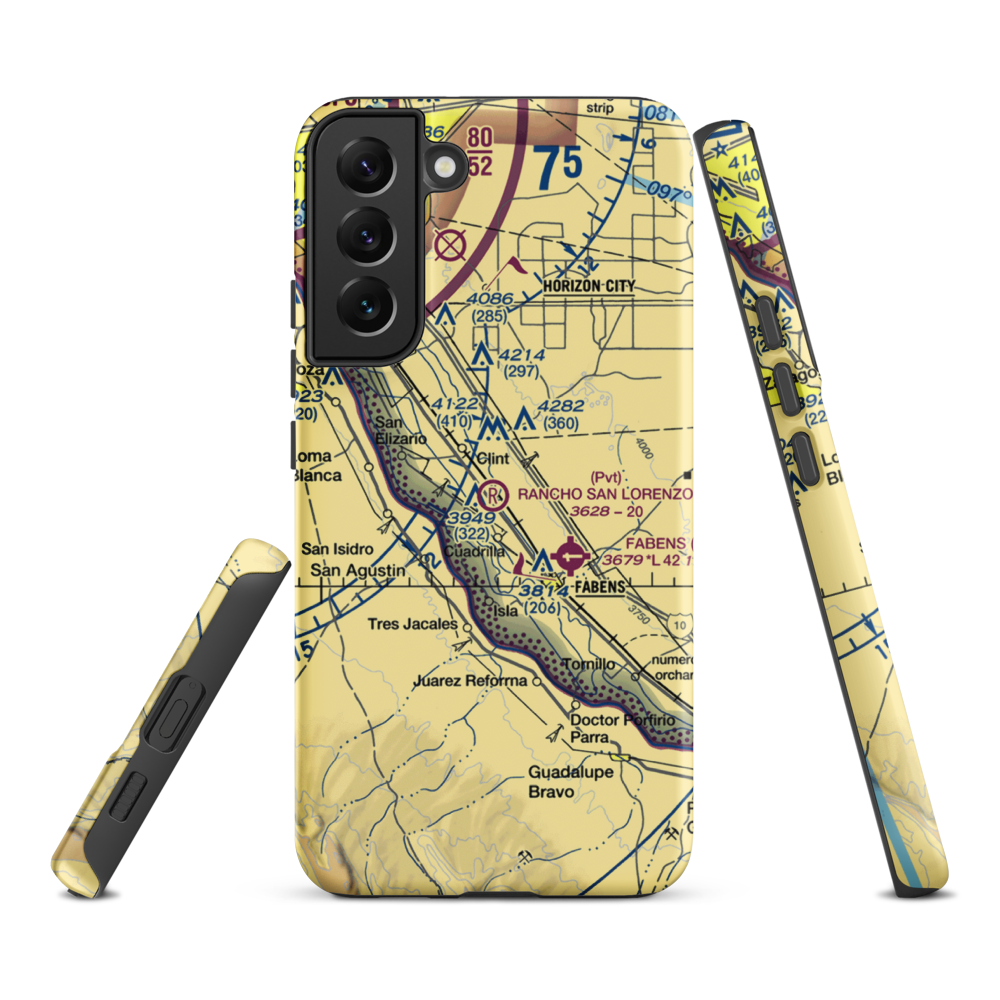 Rancho San Lorenzo Airport (TA62) VFR Sectional Samsung Phone Case Samsung Galaxy S22 Plus model shown