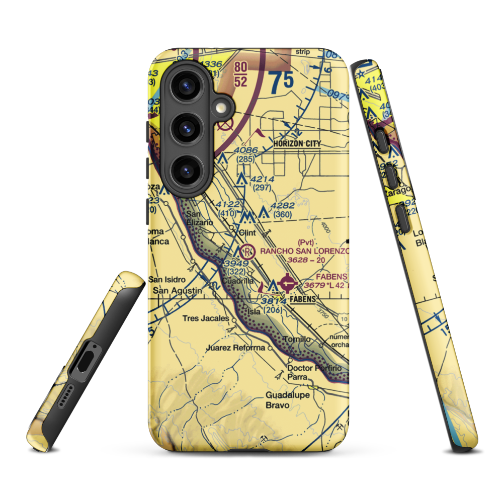 Rancho San Lorenzo Airport (TA62) VFR Sectional Samsung Phone Case Samsung Galaxy S24 Plus model shown