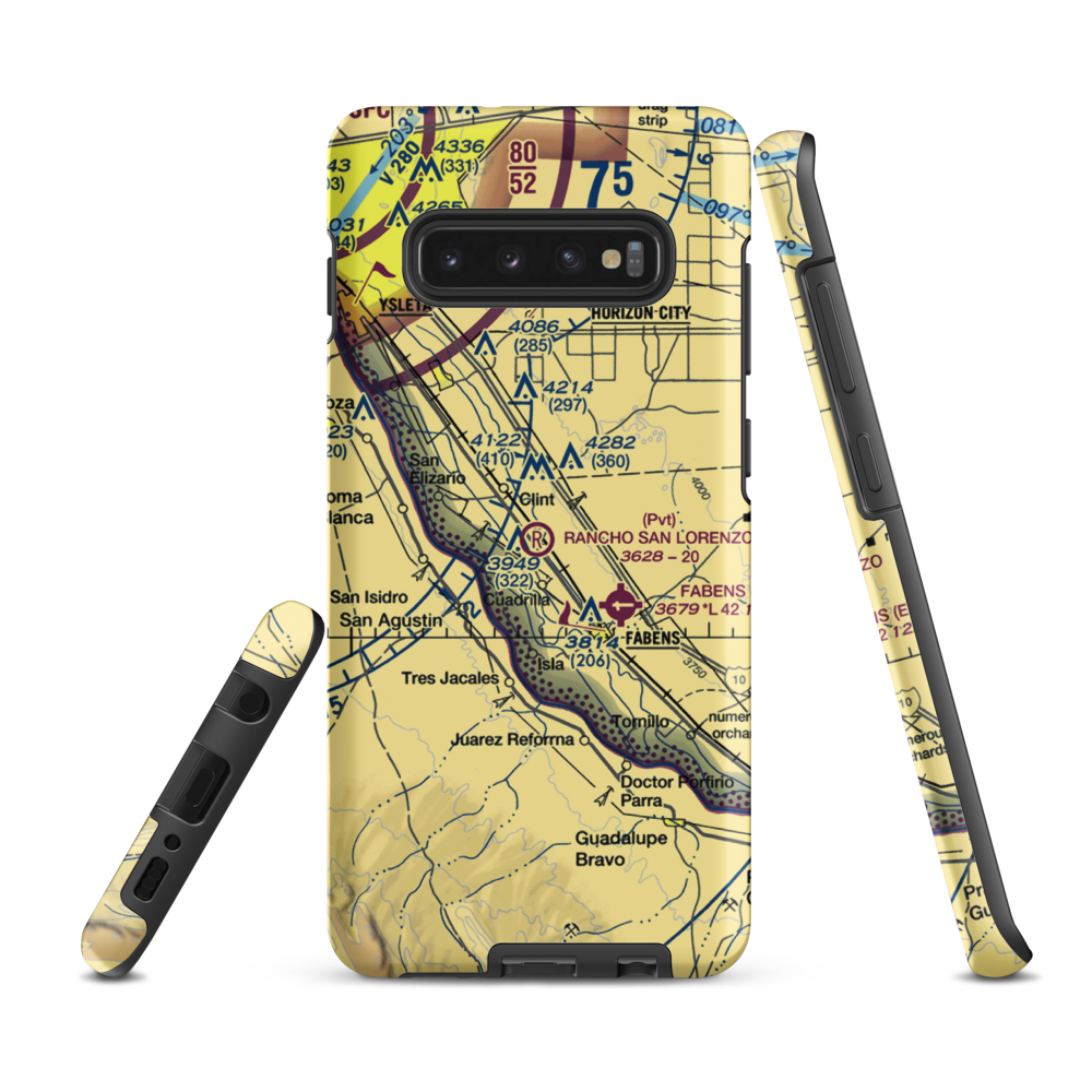 Rancho San Lorenzo Airport (TA62) VFR Sectional Samsung Phone Case Samsung Galaxy S10 Plus model shown