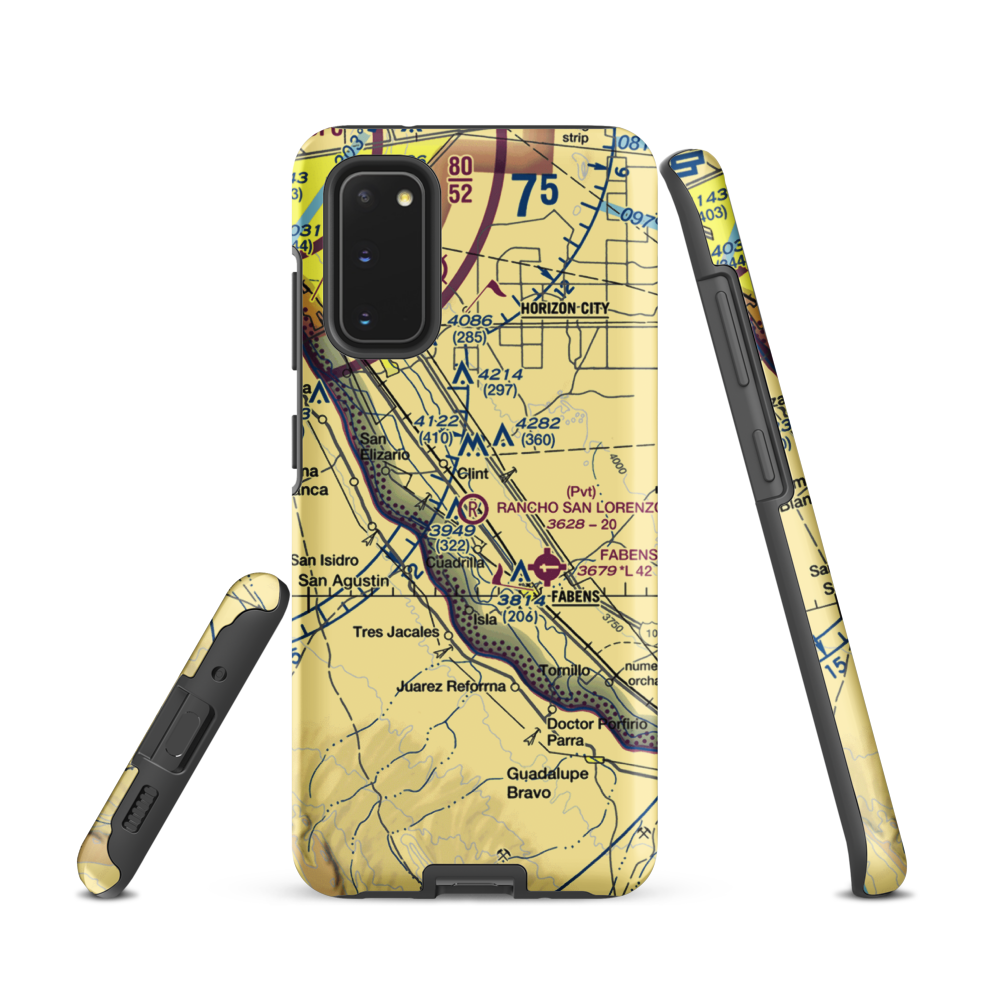 Rancho San Lorenzo Airport (TA62) VFR Sectional Samsung Phone Case Samsung Galaxy S20 model shown