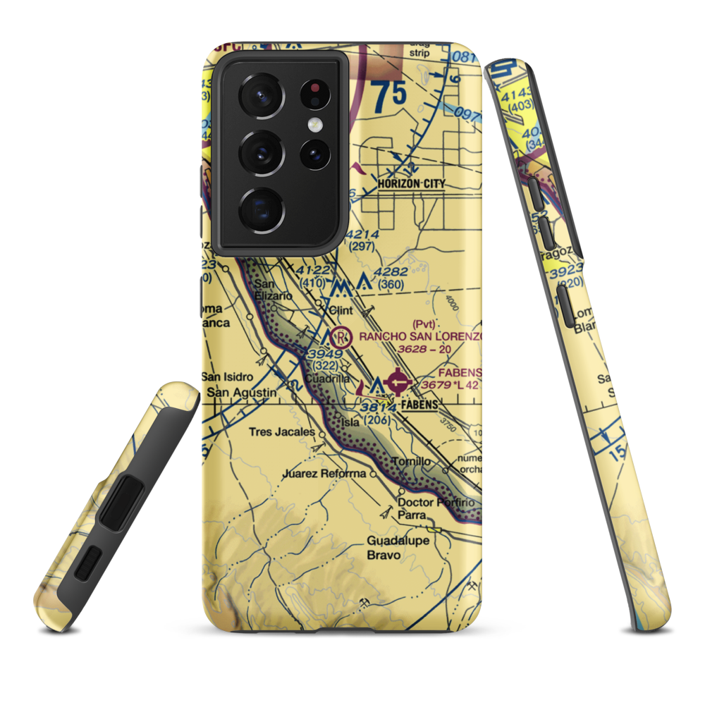 Rancho San Lorenzo Airport (TA62) VFR Sectional Samsung Phone Case Samsung Galaxy S21 Plus model shown