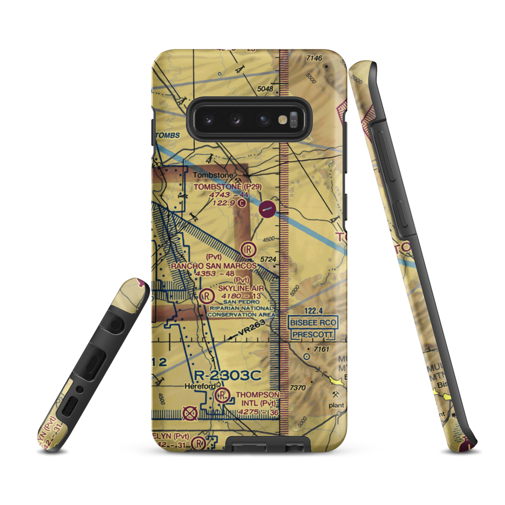 Rancho San Marcos Airport (74AZ) VFR Sectional Samsung Phone Case Samsung Galaxy S10 Plus model shown