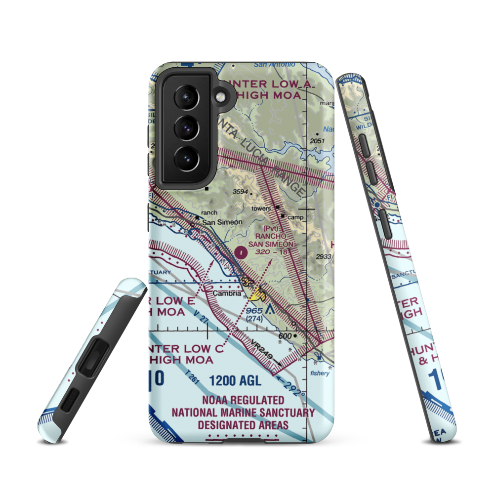 Rancho San Simeon Airport (66CA) VFR Sectional Samsung Phone Case Samsung Galaxy S21 model shown
