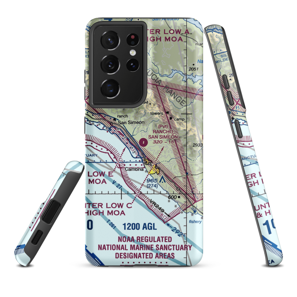 Rancho San Simeon Airport (66CA) VFR Sectional Samsung Phone Case Samsung Galaxy S21 Ultra model shown