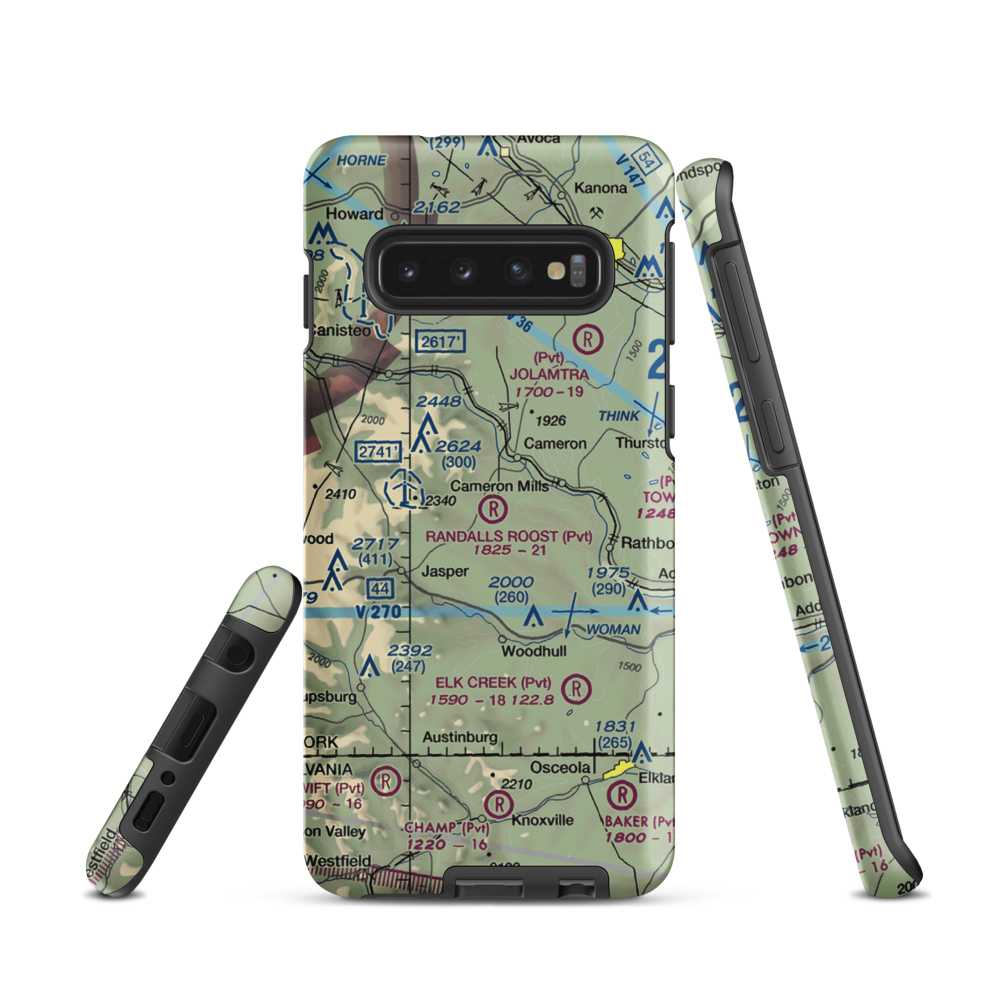 Randall's Roost Airport (NY34) VFR Sectional Samsung Phone Case Samsung Galaxy S10 model shown