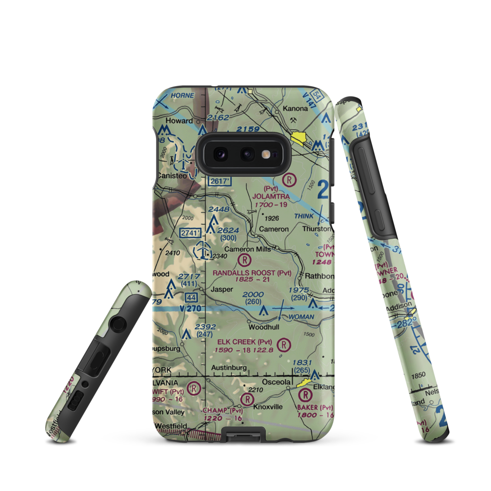 Randall's Roost Airport (NY34) VFR Sectional Samsung Phone Case Samsung Galaxy S10e model shown