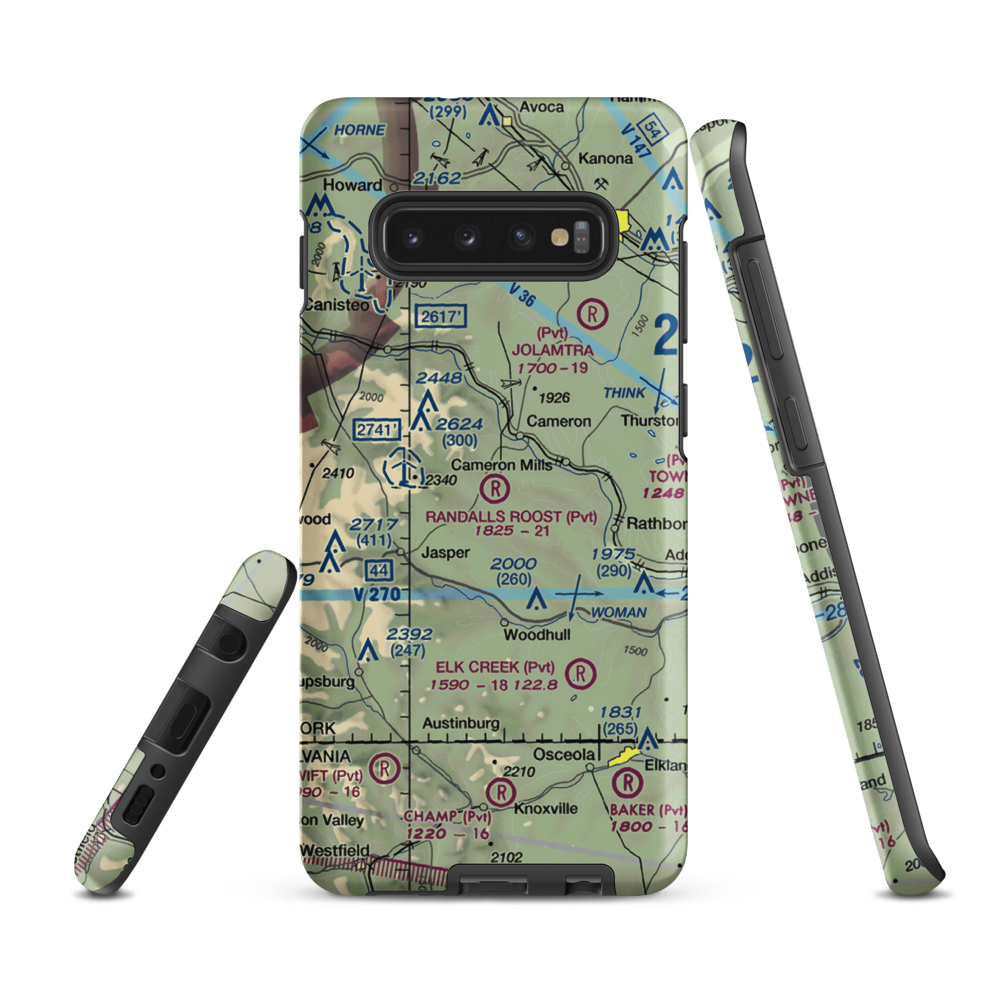 Randall's Roost Airport (NY34) VFR Sectional Samsung Phone Case Samsung Galaxy S10 Plus model shown