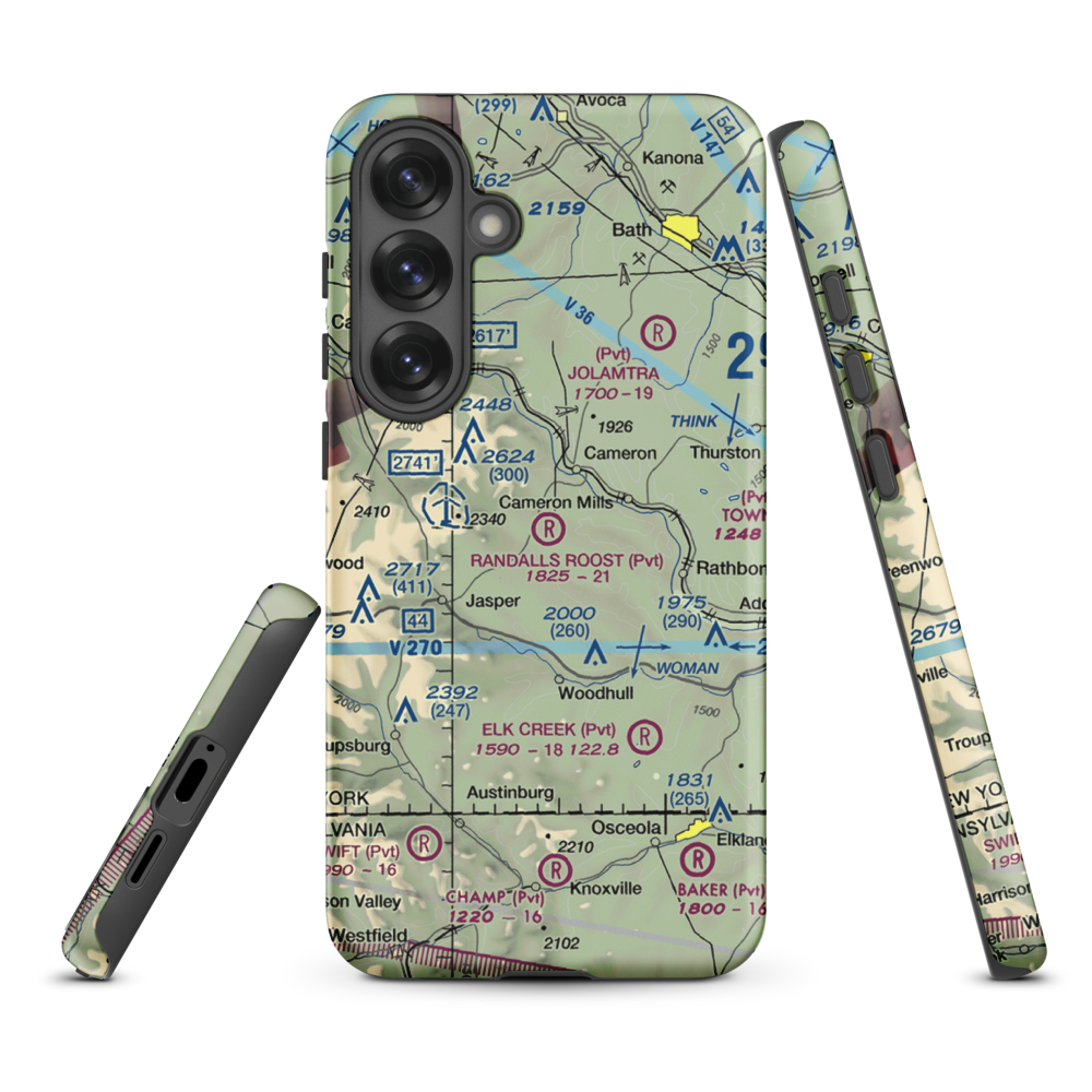 Randall's Roost Airport (NY34) VFR Sectional Samsung Phone Case Samsung Galaxy S25 Plus model shown