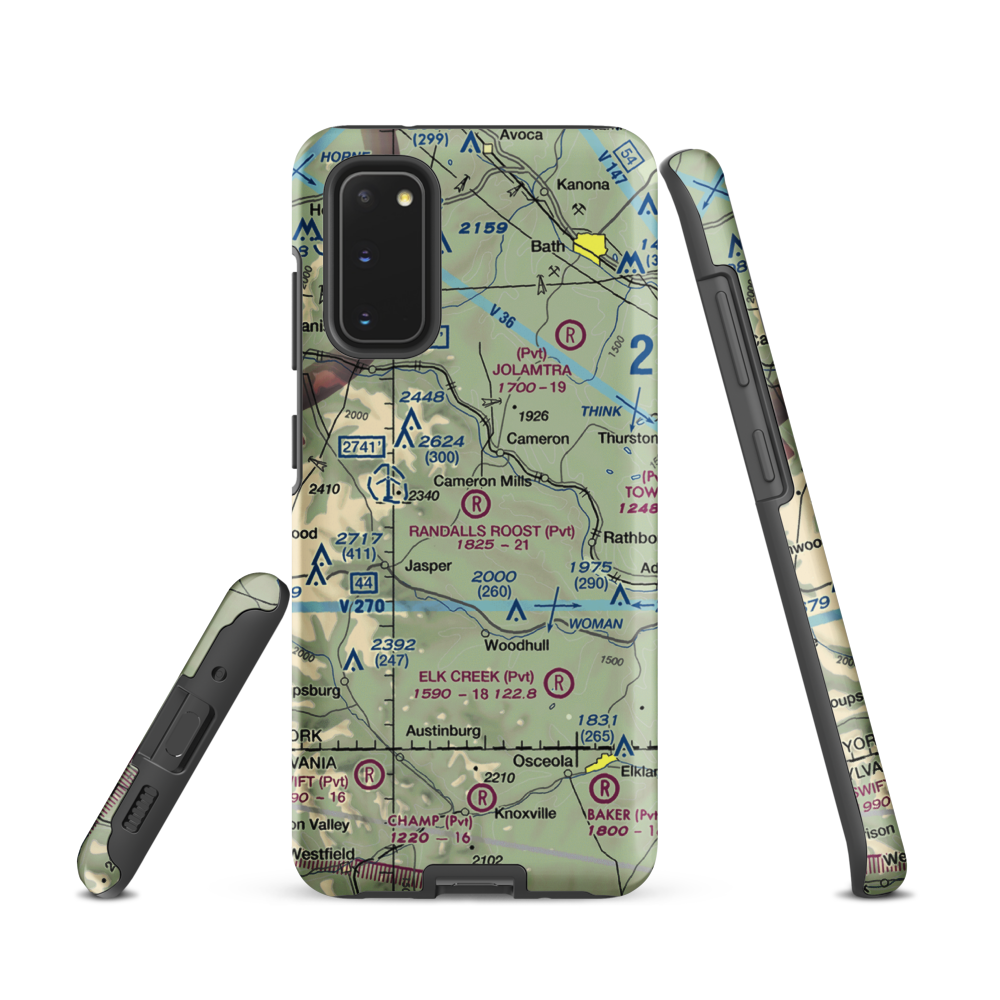 Randall's Roost Airport (NY34) VFR Sectional Samsung Phone Case Samsung Galaxy S20 model shown