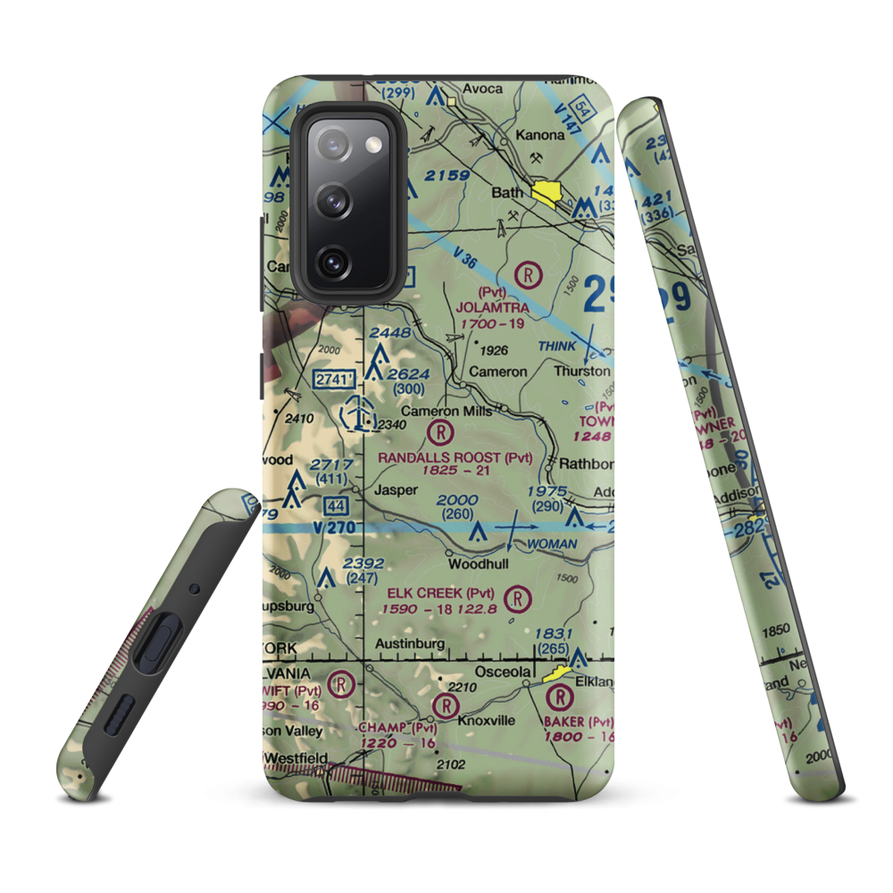 Randall's Roost Airport (NY34) VFR Sectional Samsung Phone Case Samsung Galaxy S20 FE model shown