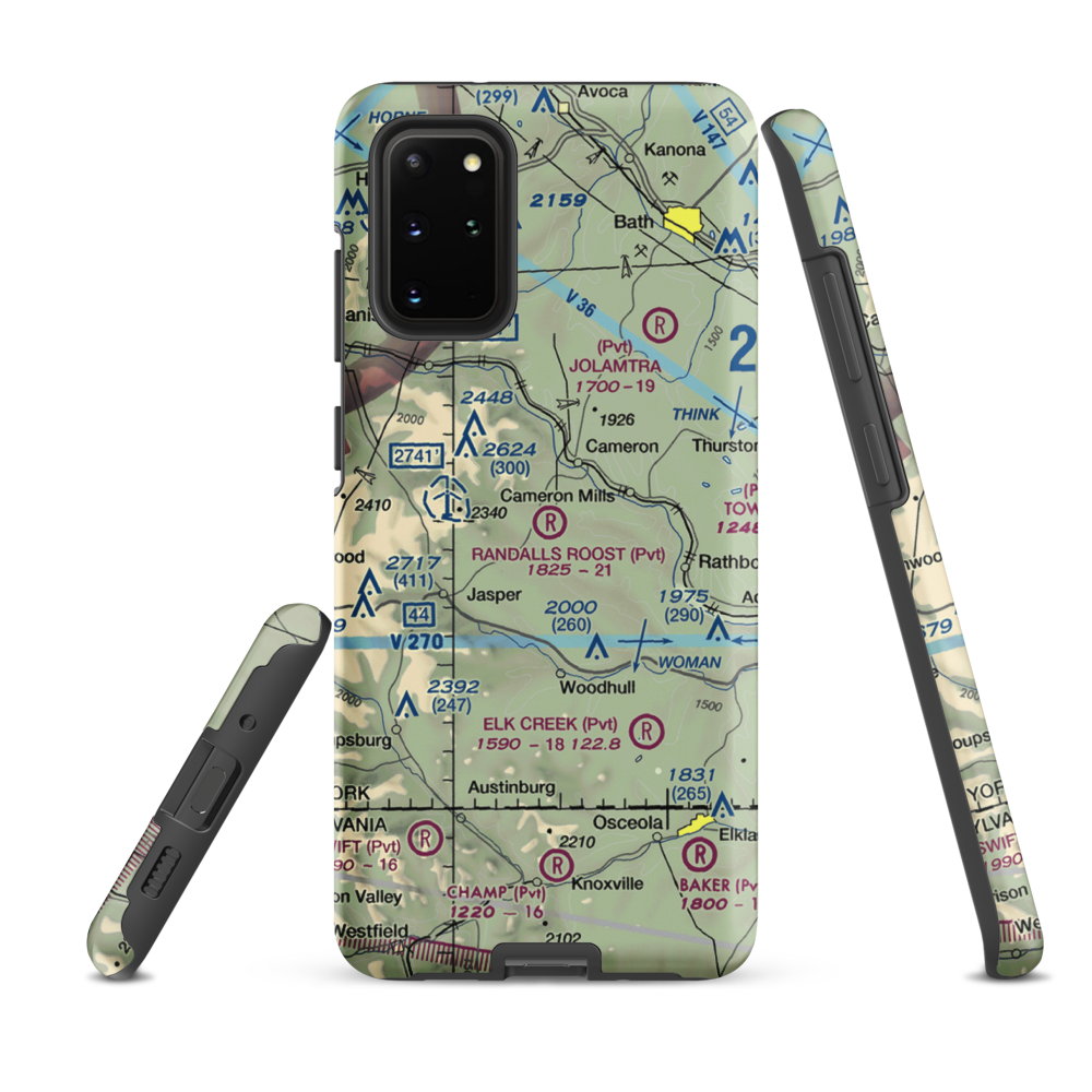Randall's Roost Airport (NY34) VFR Sectional Samsung Phone Case Samsung Galaxy S20 Plus model shown