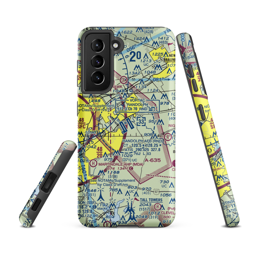 Randolph Air Force Base (RND) VFR Sectional Samsung Phone Case Samsung Galaxy S21 Ultra model shown