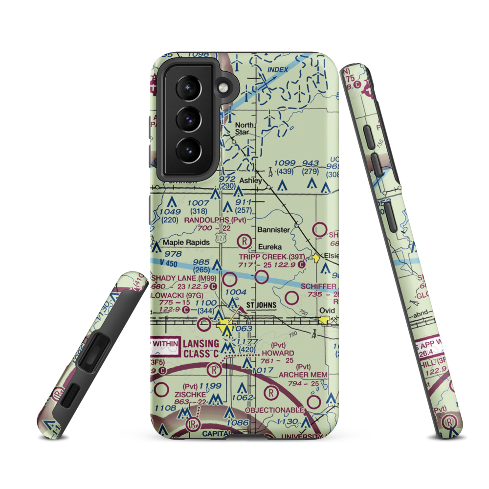 Randolph's Landing Area Airport (61G) VFR Sectional Samsung Phone Case Samsung Galaxy S21 Ultra model shown