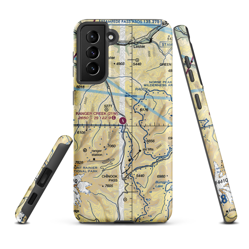 Ranger Creek Airport (21W) VFR Sectional Samsung Phone Case Samsung Galaxy S21 FE model shown